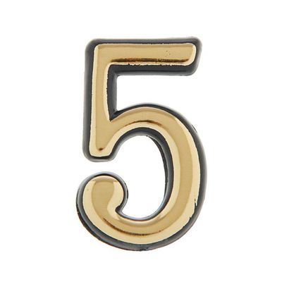 Номерок дверной Чибис, №5 , пластик, золото купить в СОМ