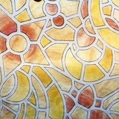 Пленка самоклеющаяся W0100Е, витражная золото с красным, 90 см купить в СОМ