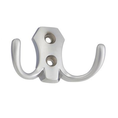 Крючок мебельный SANBERG 2-х рожковый KL-56 Классика, хром матовый купить в СОМ
