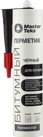 Герметик битумный MasterTeks ProfiMaster, кровельный, черный, 260 мл купить в СОМ