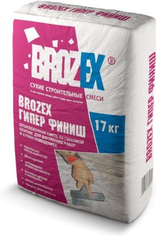 Шпаклевка гипсовая BROZEX Гипер Финиш, 17 кг купить в СОМ