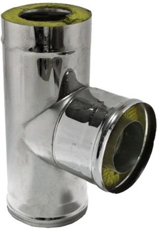 Тройник-сэндвич Феррум 115/200мм, 90°, нержавеющая сталь 0.8мм купить в СОМ