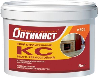 Клей Оптимист КС строительный, термостойкий, для внутренних работ, 5кг купить в СОМ