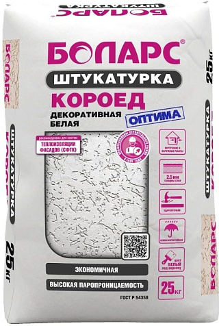 Штукатурка декоративная БОЛАРС КОРОЕД 2.5мм, 25 кг купить в СОМ