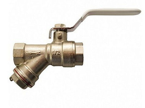 Кран шаровый 1/2" ВВ, рычаг, с фильтром STI 8015 купить в СОМ