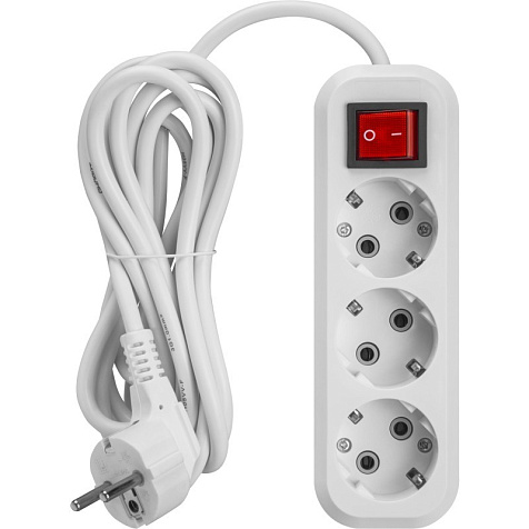 Удлинитель ОНЛАЙТ OPE-S-03-150-ESC-3x1 3 гн, 1,5 м СЗ 16А IP20 с выключ., белый купить в СОМ