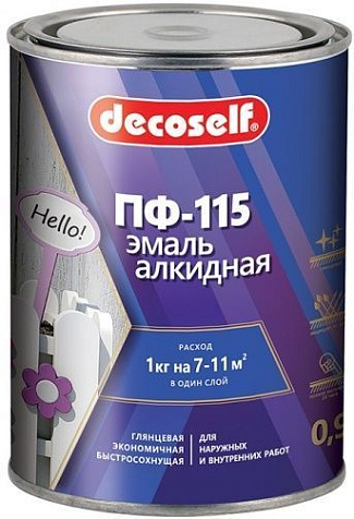 Эмаль ПФ-115 Pufas Decoself, серый, 0.9 кг купить в СОМ