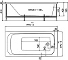 Ванна акриловая Gamma, 1500 х700 мм купить в СОМ