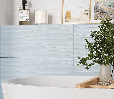 Плитка настенная Gracia Ceramica Monocolor sugar blu wall 01, 250х600х9 мм, 7 шт. = 1.05 кв. м купить в СОМ
