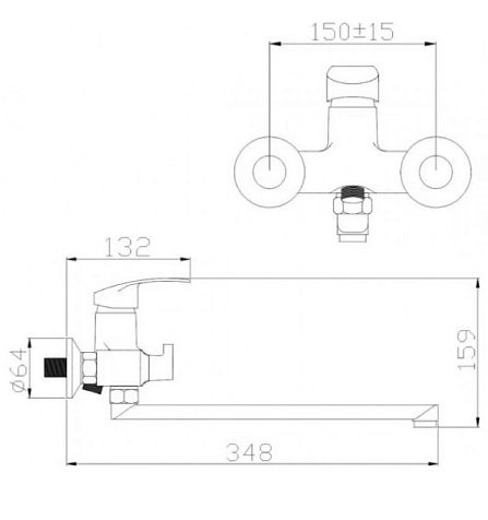 Смеситель для ванны Gota Rocio Alicante G254810, хром купить в СОМ