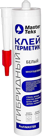 Клей-герметик гибридный MasterTeks ProfiMaster, многоцелевой, белый, 290 мл купить в СОМ