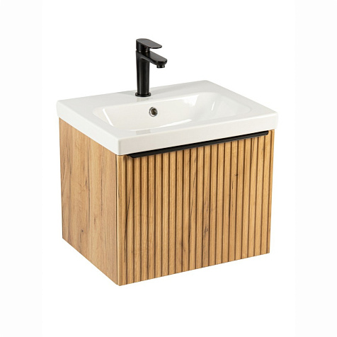 Тумба-умывальник Eva Gold Tai 50, дуб вотан, с раковиной Фостер 50 купить в СОМ
