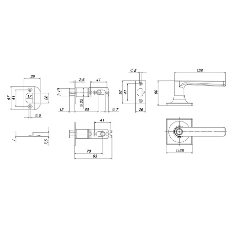 Ручка защелка PUNTO DK710/BL BL-BK (фик.) черный купить в СОМ