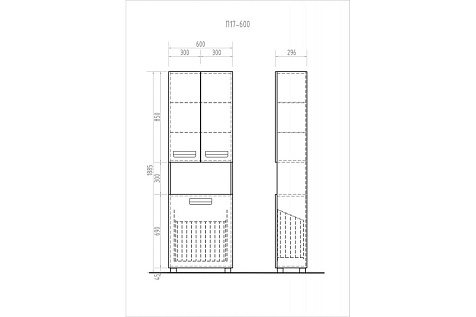 Пенал напольный Vigo Plaza 60, с корзиной купить в СОМ