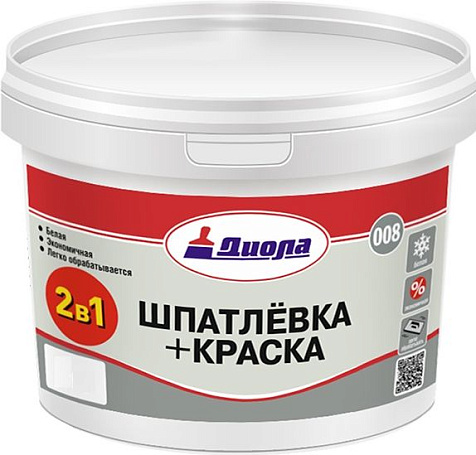 Шпатлевка+краска Диола "2 в 1" Д-008, 3кг купить в СОМ