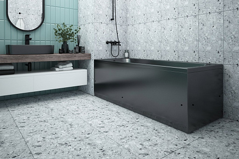 Ванна акриловая Strict Black, 1500 x700 мм, каркас, экран купить в СОМ