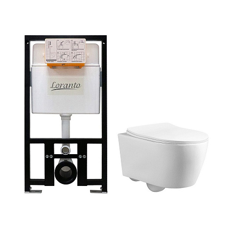 Инсталляция Loranto Prestige 4551, унитаз Azario UNO, сиденье микролифт, без кнопки купить в СОМ