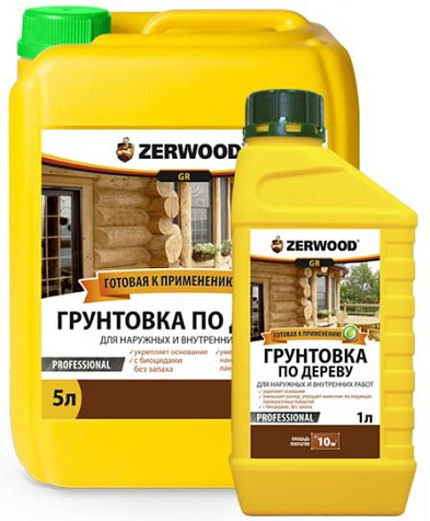 Грунтовка акриловая Zerwood GR, для дерева, 1 л купить в СОМ