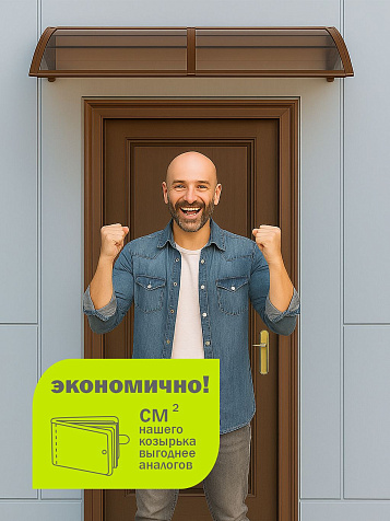 Козырек (навес) защитный усиленный профиль одинарный черный, ПК сотовый темный 6 мм, 993х1130х276 мм купить в СОМ