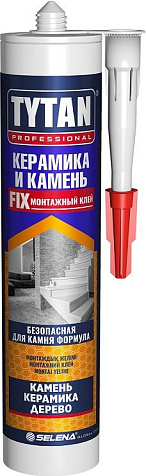 Клей монтажный Tytan Professional, для керамики и камня, белый, 310мл купить в СОМ