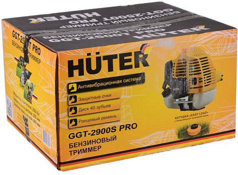 Триммер бензиновый HUTER GGT-2900S PRO, 2900 Вт, разборная штанга, ремень, леска, диск купить в СОМ