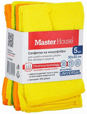 Салфетка Master House микрофибра 5шт 30х30см Мой надежный MH1 купить в СОМ