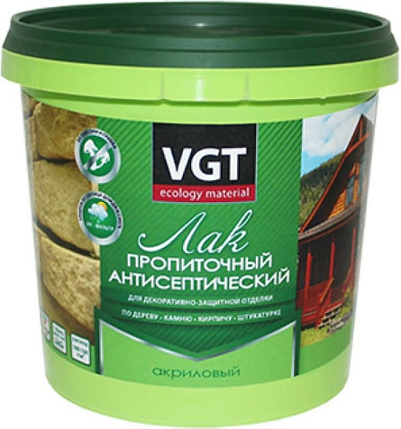 Лак акриловый пропиточный VGT, антисептический, тик, 0.9 кг купить в СОМ