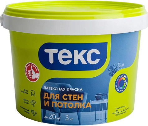 Краска ТЕКС Универсал интерьерная, 3кг купить в СОМ
