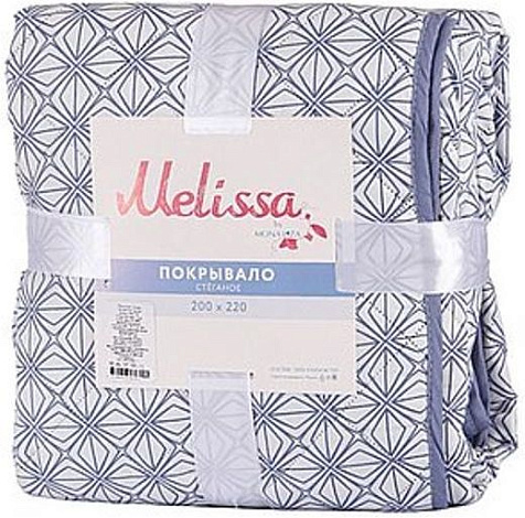 Покрывало Melissa Витраж 200х220 двустороннее стеганное Синий лед купить в СОМ