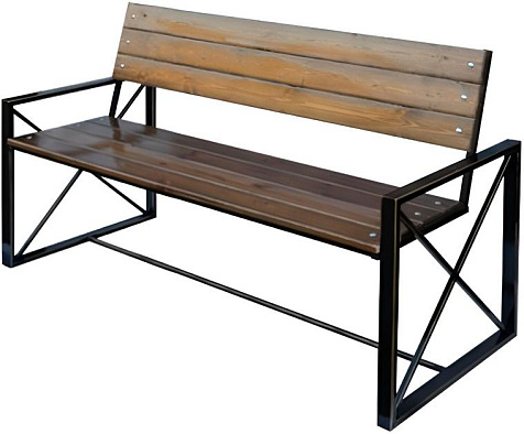 Скамейка кованая №1322 Лофт 88x60x150см купить в СОМ
