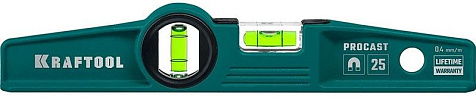 Уровень KRAFTOOL Procast, 250 мм, литой, 2 глазка купить в СОМ