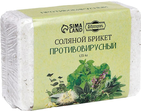 Брикет соляной Противовирусный эвкалипт, шалфей, мята 1.35кг Добропаровъ купить в СОМ