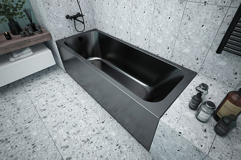 Ванна акриловая Strict Black, 1500 x700 мм, каркас, экран купить в СОМ