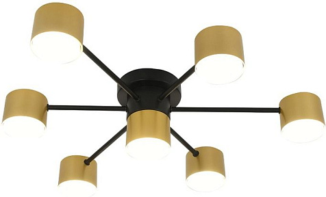 Люстра Linvel MS 1220/7 Домел Чёрный/золото GX53 max.9W 645х645х115мм купить в СОМ