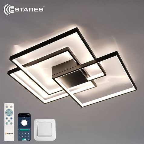 Светильник светодиодный Estares SVEN QUADRO 120W, 12000lm, 2K-4K-6K, 550x550x75 ПДУ черн.IP20 купить в СОМ
