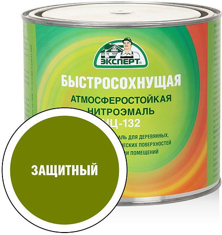 Эмаль НЦ-132М Эксперт, защитная (хаки), 1.7 кг купить в СОМ