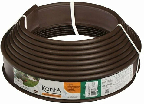 Лента бордюрная Канта 16x100х10000 мм, коричневая купить в СОМ