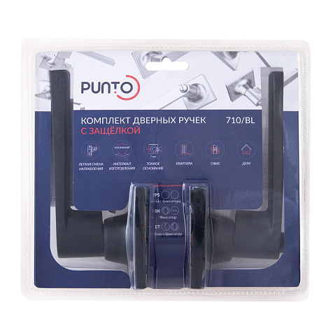 Ручка защелка PUNTO DK710/BL BL-ET (кл./фик.) черный купить в СОМ
