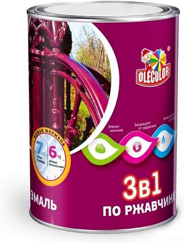 Грунт-эмаль по ржавчине Olecolor, графит RAL7024, 2 кг купить в СОМ