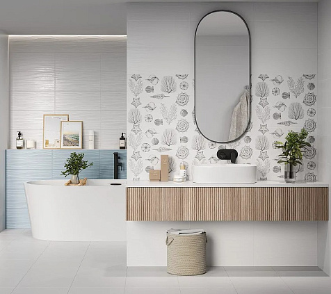 Плитка настенная Gracia Ceramica Monocolor sugar blu wall 01, 250х600х9 мм, 7 шт. = 1.05 кв. м купить в СОМ