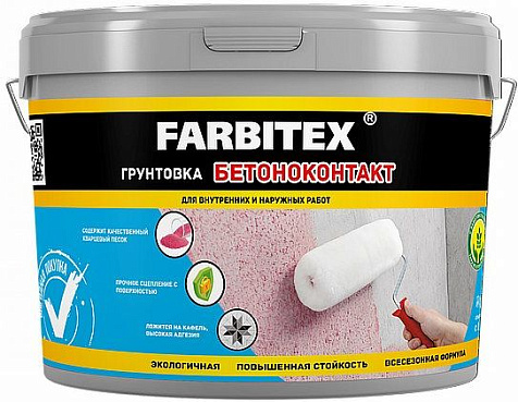 Грунтовка акриловая бетоноконтакт Farbitex, 12 кг купить в СОМ