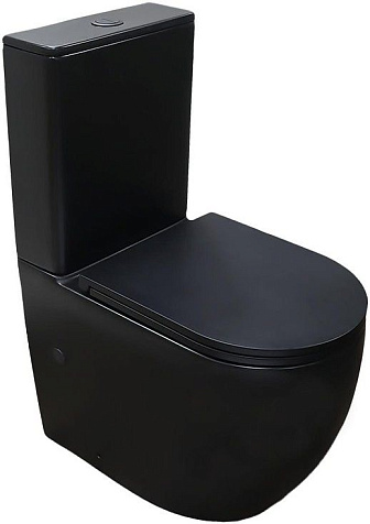 Унитаз-компакт Azario Cobalt-Black AZ-6089A-MB, безободковый, торнадо, сиденье микролифт купить в СОМ