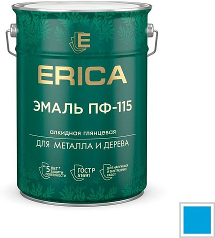 Эмаль ПФ-115 Erica, голубая, 5.5 кг купить в СОМ