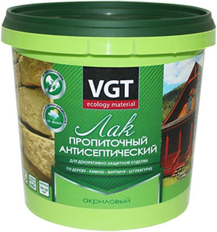 Лак акриловый пропиточный VGT, антисептический, сосна, 0.9 кг купить в СОМ
