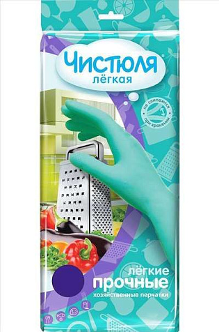 Перчатки Чистюля Легкая латексные L купить в СОМ