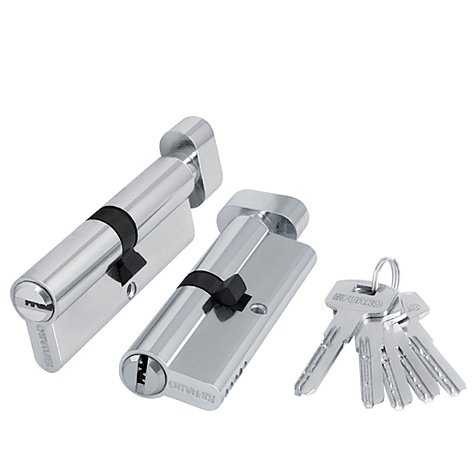 Механизм цилиндровый FUARO (200 ZM/90) 2000ZMKnob90(45+10+35) CP хром 5Key с вертушкой купить в СОМ