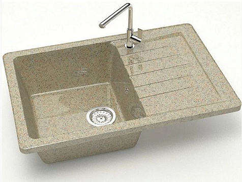 Мойка каменная Granit Bergg, Энди Z16Q5/34, песочный, глянцевый купить в СОМ