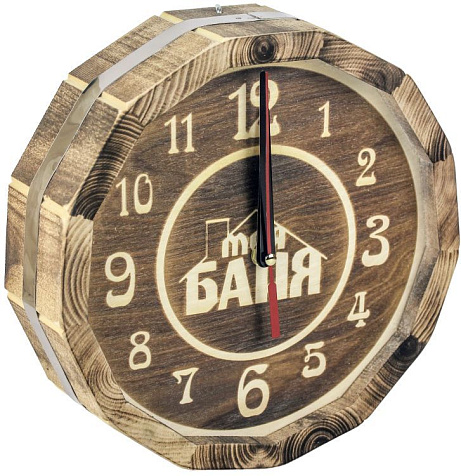 Часы для бани Бочонок Добрыня тёмные купить в СОМ