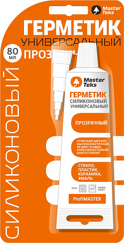 Герметик силиконовый MasterTeks ProfiMaster, универсальный, прозрачный, 80 мл купить в СОМ