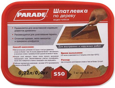 Шпаклевка по дереву Parade, махагон, 0.4 кг купить в СОМ